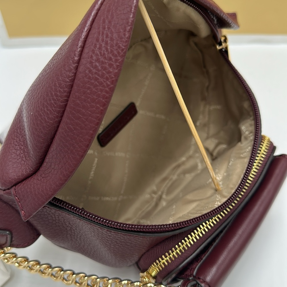Michael Kors Maisie 2 In 1 Small Leather Waist pack Fanny pack Bag (Oxblood) MK - Picture 13 of 15